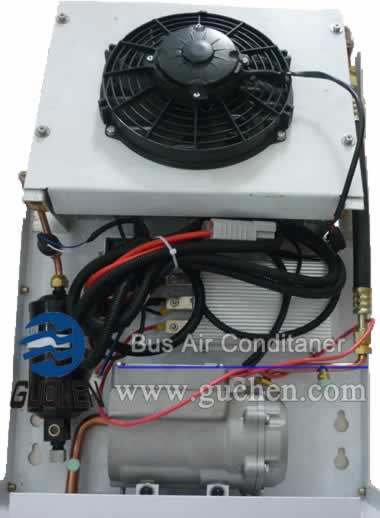 the condensor and compressor of DC powered truck air conditioner